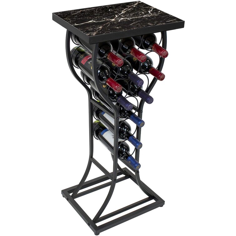 Sorbus Marble Wine Rack Console Table Freestanding Wine Storage